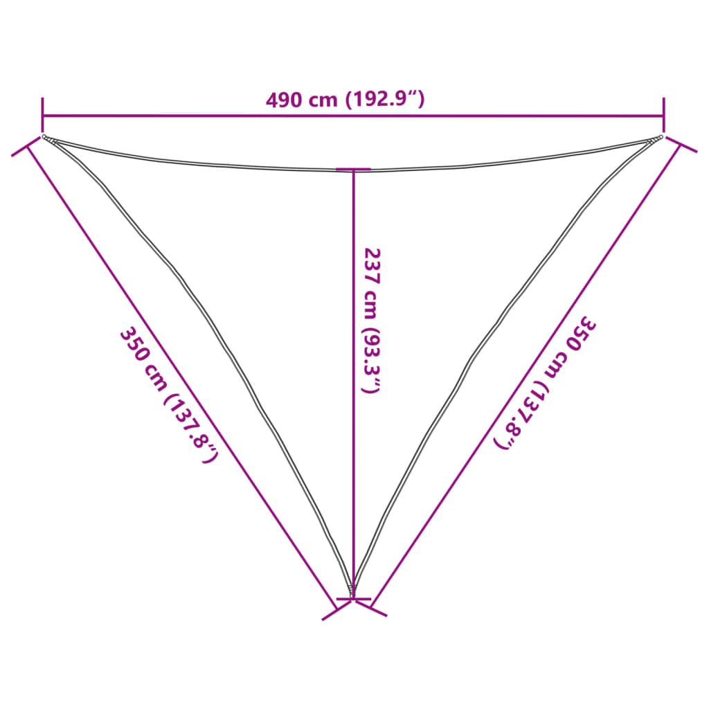 Πανί Σκίασης Καφέ 3,5 x 3,5 x 4,9 μ. από HDPE 160 γρ./μ² 10