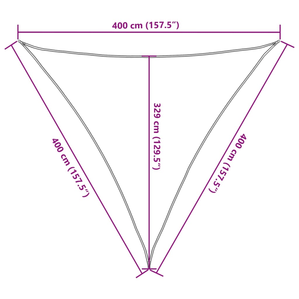 Πανί Σκίασης Καφέ 4 x 4 x 4 μ. από HDPE 160 γρ./μ² 10
