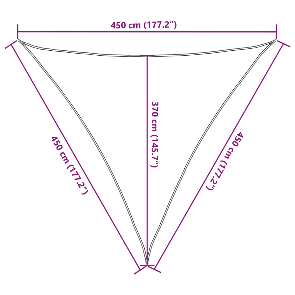 Πανί Σκίασης Καφέ 4,5 x 4,5 x 4,5 μ. από HDPE 160 γρ./μ² 10