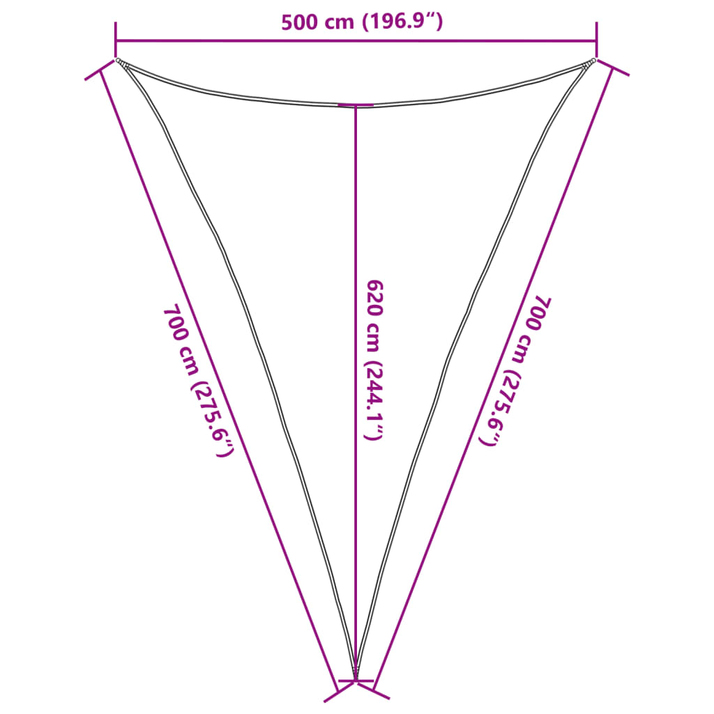 Πανί Σκίασης Καφέ 5 x 7 x 7 μ. από HDPE 160 γρ./μ² 10