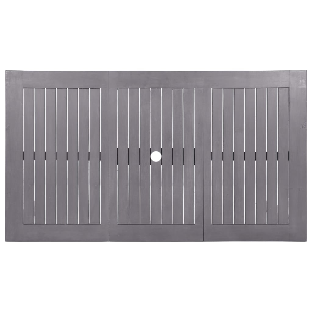 Τραπέζι Κήπου Γκρι Πατίνα 140x80x74 εκ. από Μασίφ Ξύλο Ακακίας 4