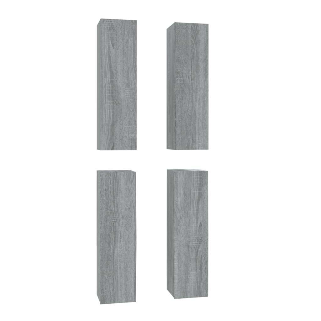 Έπιπλα Τηλεόρασης 4 τεμ. Γκρι Sonoma 30,5x30x110 εκ. Επεξ. Ξύλο 2