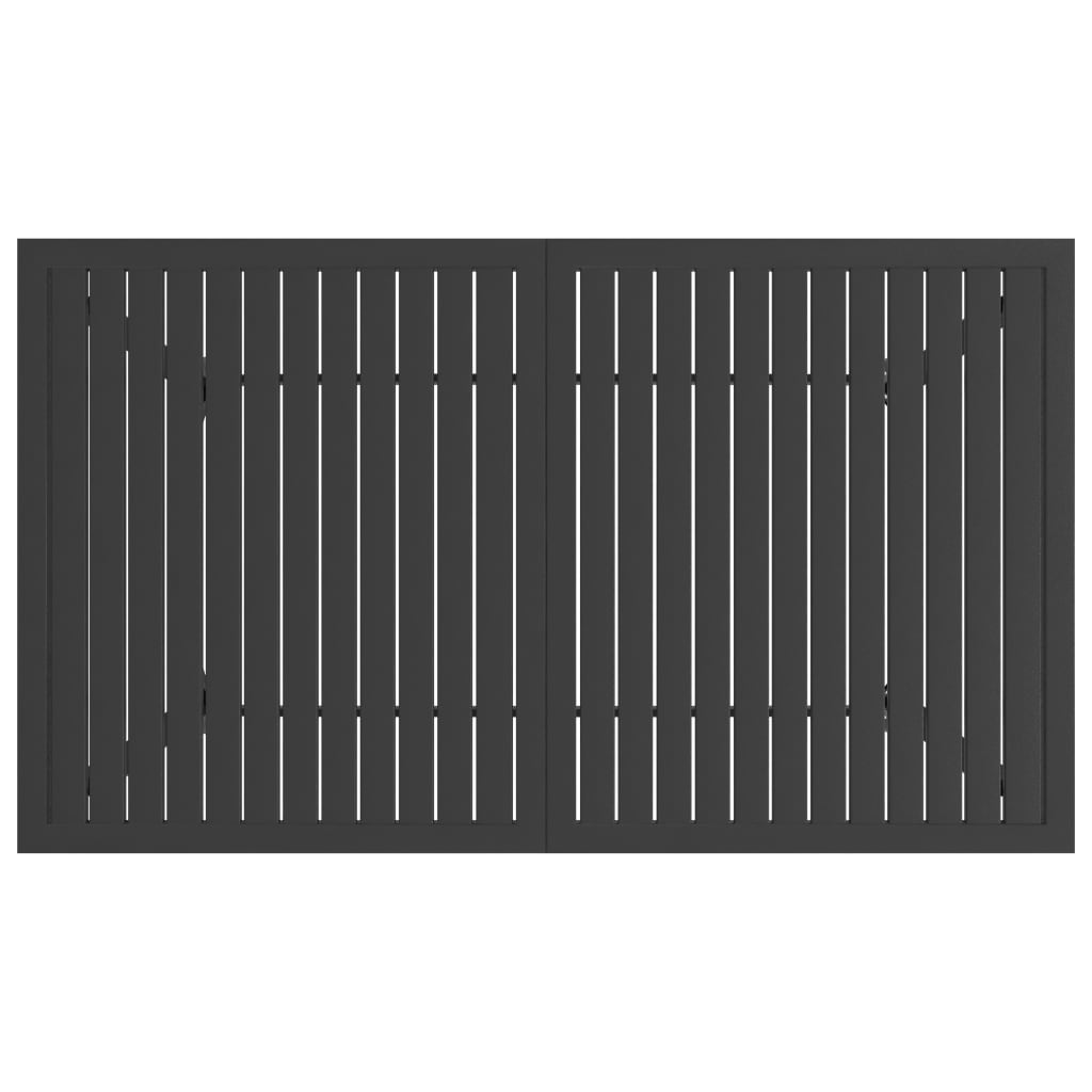 Τραπέζι Κήπου Ανθρακί 140 x 80 x 72 εκ. Ατσάλινο 4