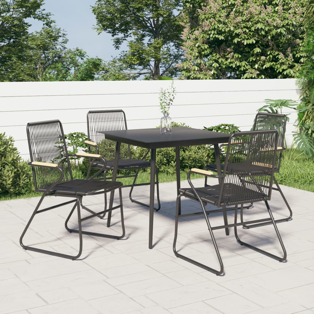Καρέκλες Κήπου 4 τεμ. Μαύρες 58 x 59 x 85,5 εκ. Ρατάν PVC 1