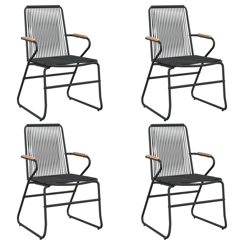Καρέκλες Κήπου 4 τεμ. Μαύρες 58 x 59 x 85,5 εκ. Ρατάν PVC 2