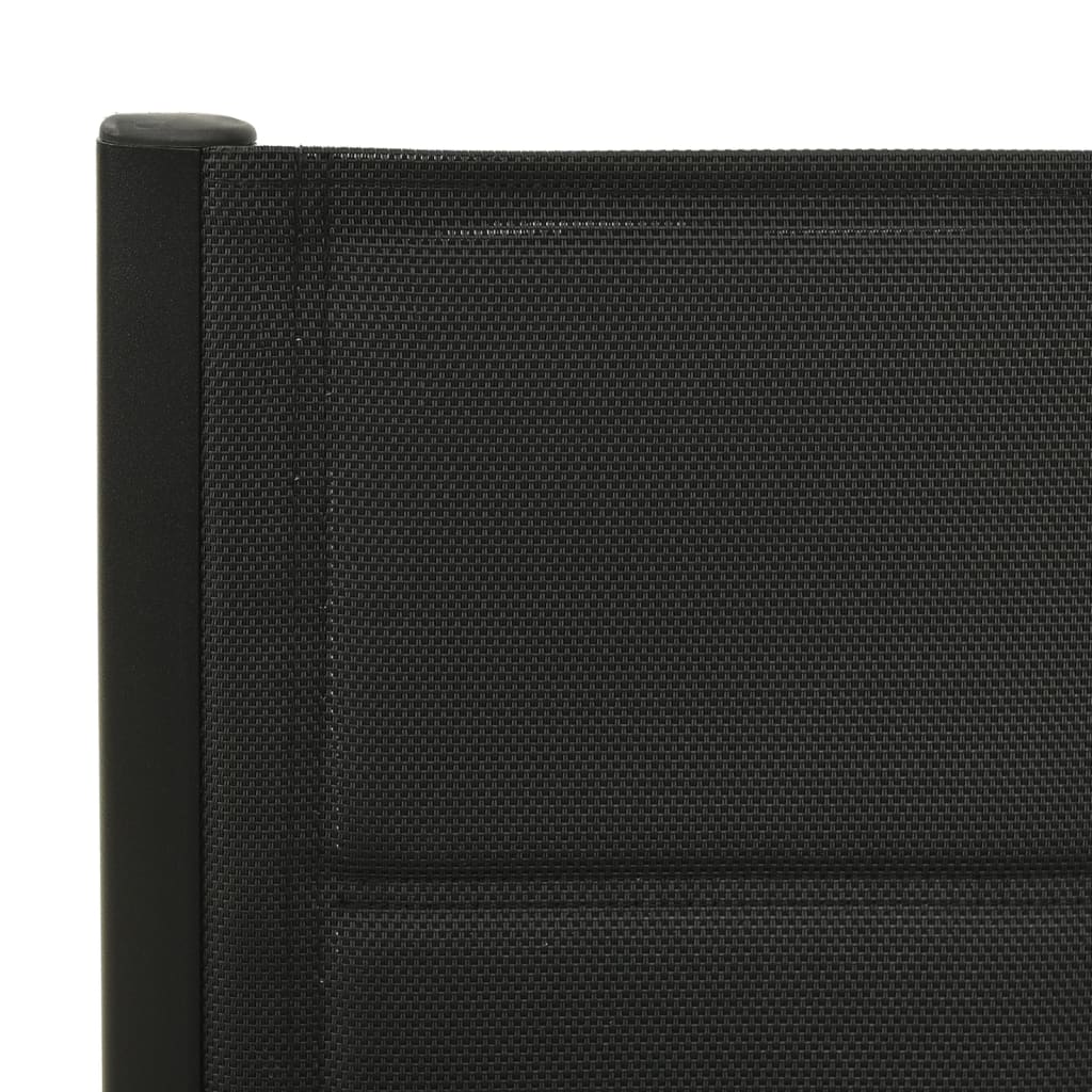 Καρέκλες Κήπου Πτυσσόμενες 2 τεμ. Μαύρες Textilene / Αλουμίνιο 8