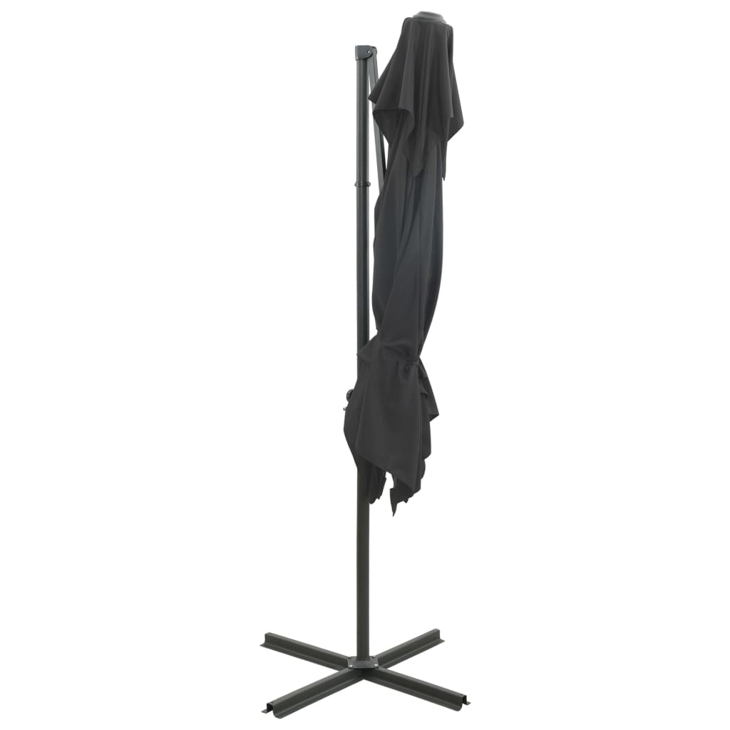 Ομπρέλα Κρεμαστή με Διπλή Οροφή Ανθρακί 250 x 250 εκ. 4