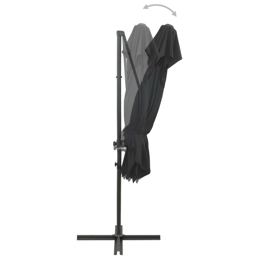 Ομπρέλα Κρεμαστή με Διπλή Οροφή Ανθρακί 250 x 250 εκ. 5