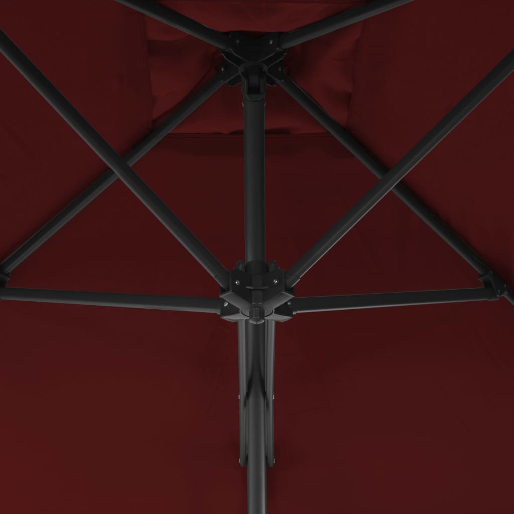 Ομπρέλα Κήπου Μπορντό 250x250x230 εκ. με Ατσάλινο Ιστό 4
