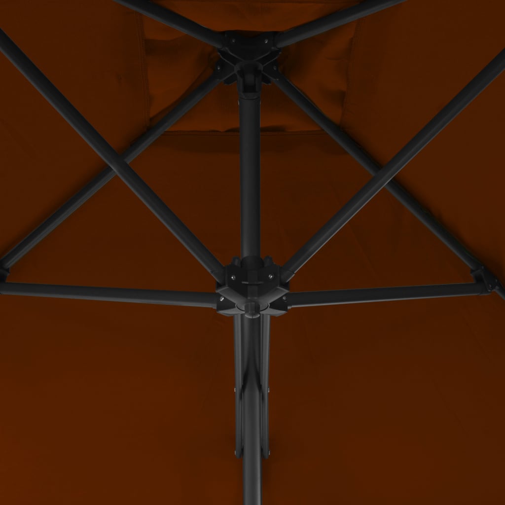Ομπρέλα Κήπου Τερακότα 250x250x230 εκ. με Ατσάλινο Ιστό 4
