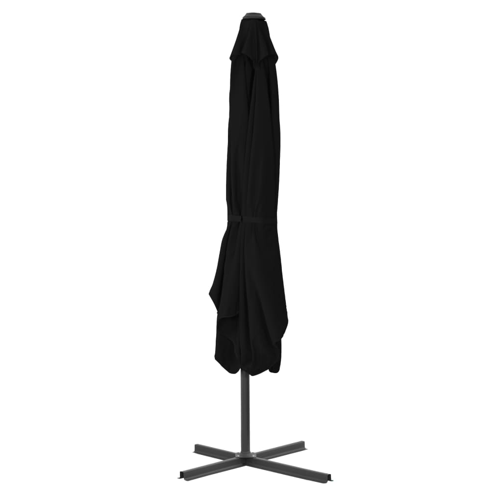 Ομπρέλα Κήπου Μαύρη 250x250x230 εκ. με Ατσάλινο Ιστό 3