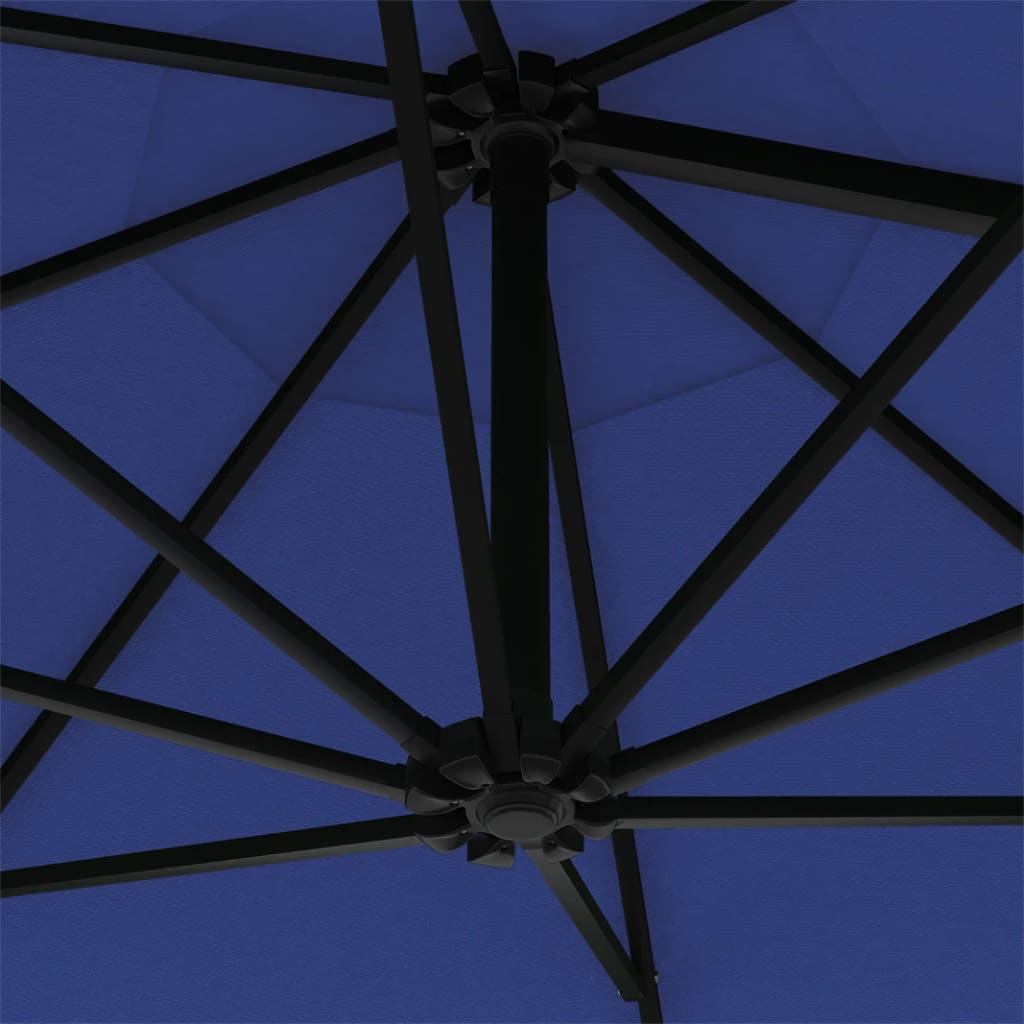 Ομπρέλα Κήπου Επιτοίχια με LED Μπλε 300 εκ. 8