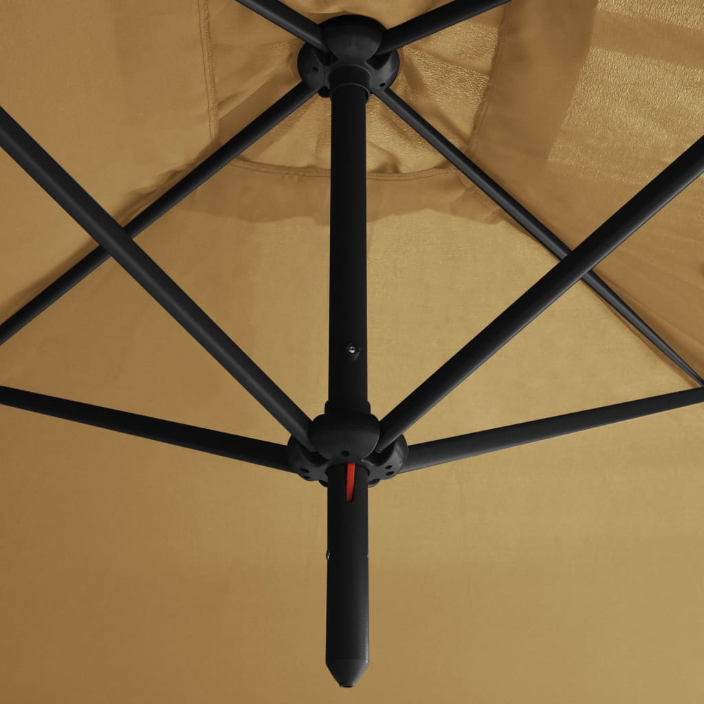 Ομπρέλα Κήπου Διπλή Taupe 600 x 300 εκ. με Ατσάλινο Ιστό 5