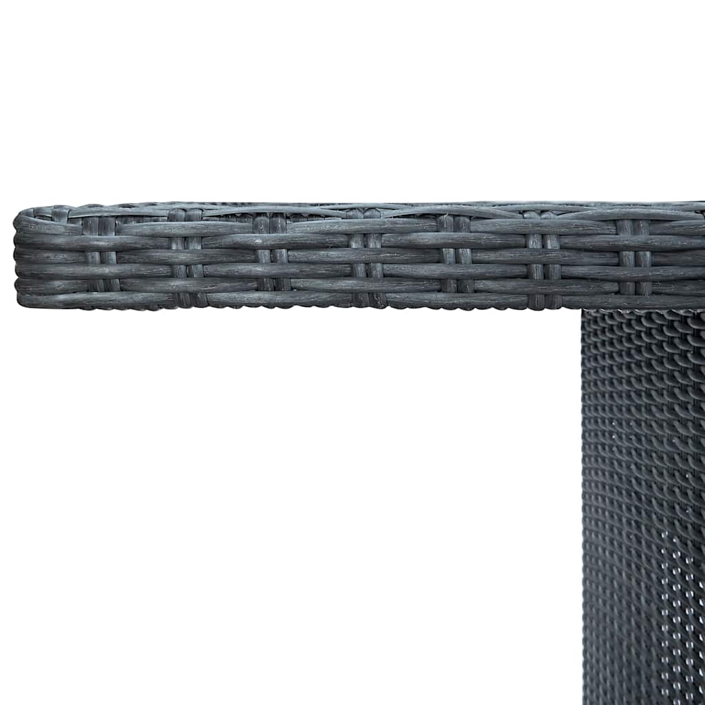 Τραπέζι Κήπου Σκούρο Γκρι Συνθετικό Ρατάν / Ψημένο Γυαλί 4