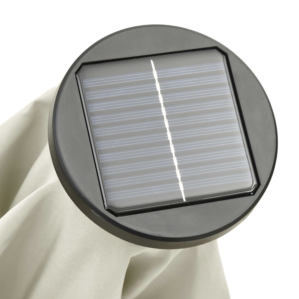 Ομπρέλα Κήπου με LED Χρ. Άμμου 200 x 211 εκ. Αλουμινίου 8