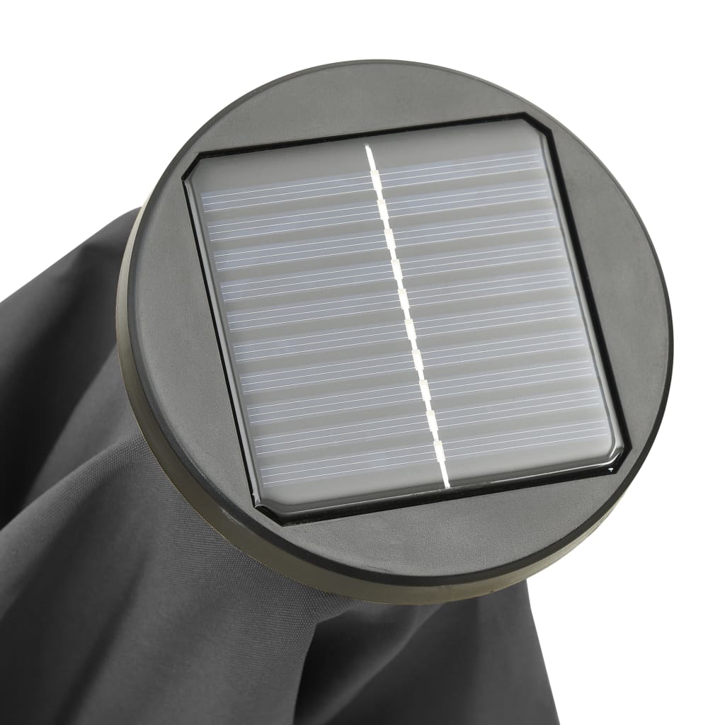 Ομπρέλα Κήπου με LED Ανθρακί 200 x 211 εκ. Αλουμινίου 8