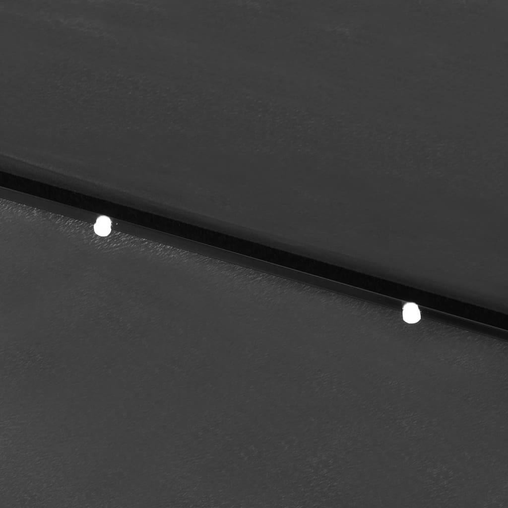 Ομπρέλα Κήπου Ανθρακί 2 x 3 μ. με LED και Ατσάλινο Ιστό 10