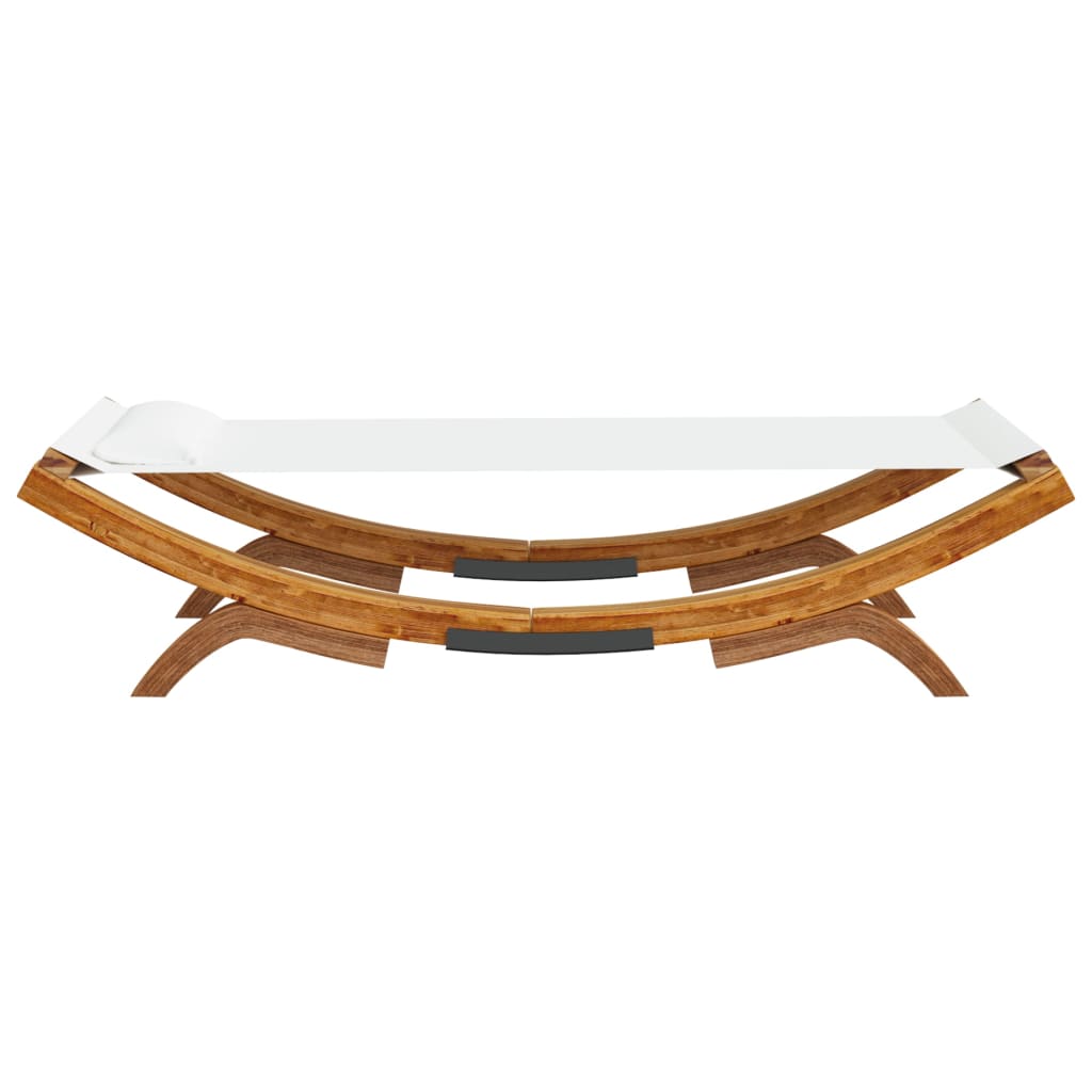 Ξαπλώστρα Εξ. Χώρου Κρεμ 100x188,5x44 εκ. Μασίφ Λυγισμένο Ξύλο 4