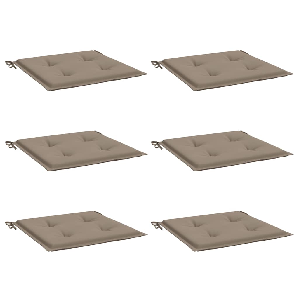 Μαξιλάρια Καρέκλας Κήπου 6 τεμ. Taupe 40x40x4 εκ. Υφασμάτινα 3
