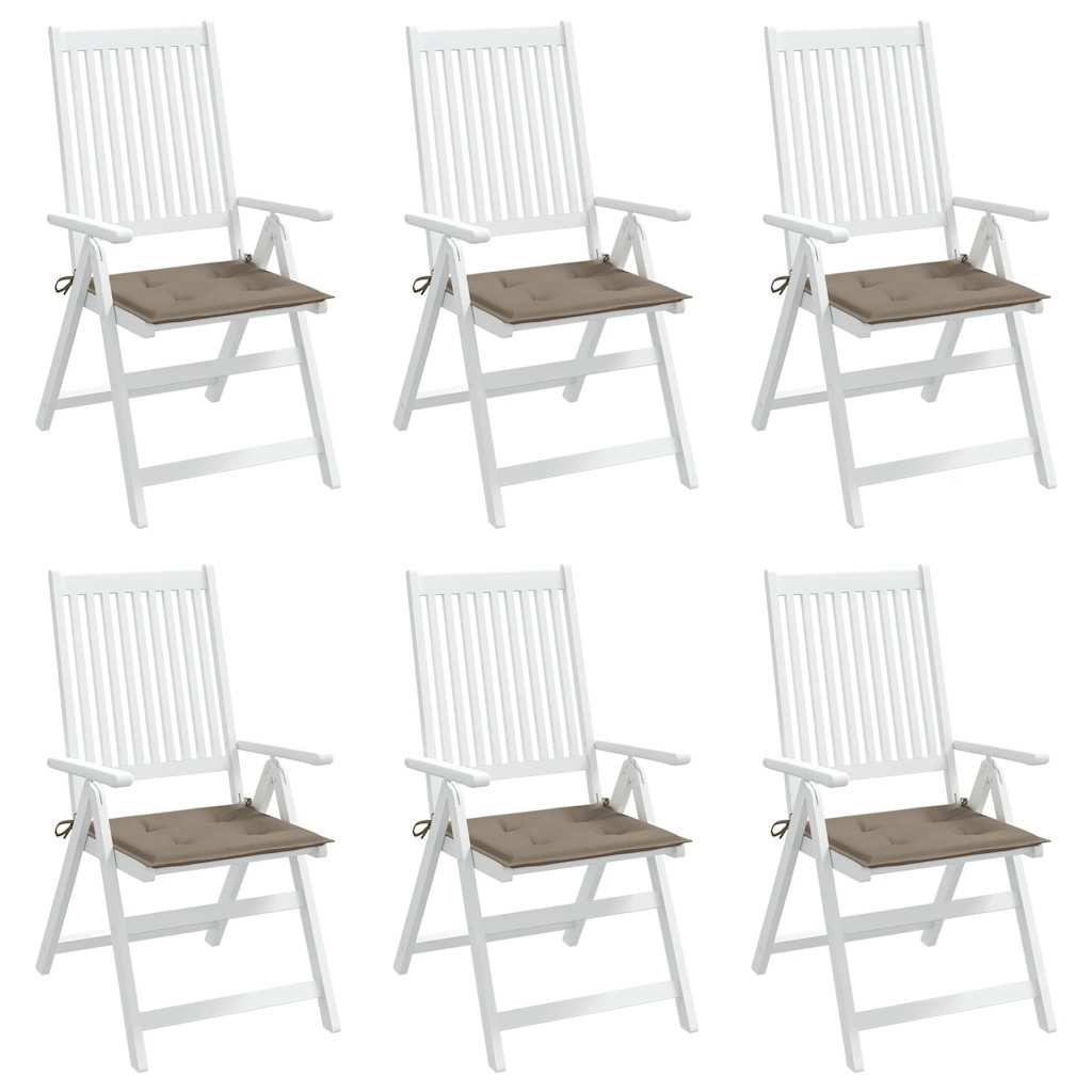 Μαξιλάρια Καρέκλας Κήπου 6 τεμ. Taupe 40x40x4 εκ. Υφασμάτινα 4