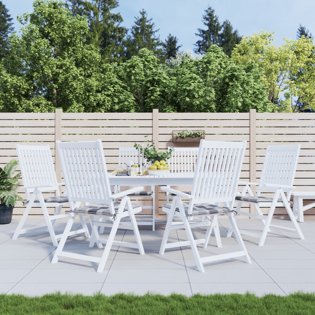 Μαξιλάρια Καρέκλας 6τεμ Γκρι Καρό 40x40x3εκ. Ύφασμα Oxford 1