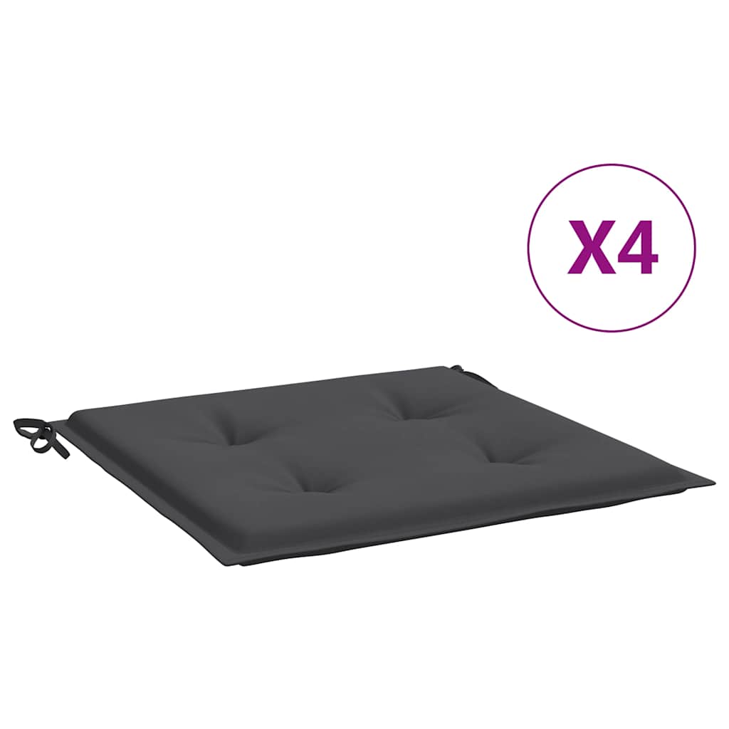 Μαξιλάρια Καρέκλας Κήπου 4τεμ Ανθρακί 50x50x4 εκ. Oxford Ύφασμα 2