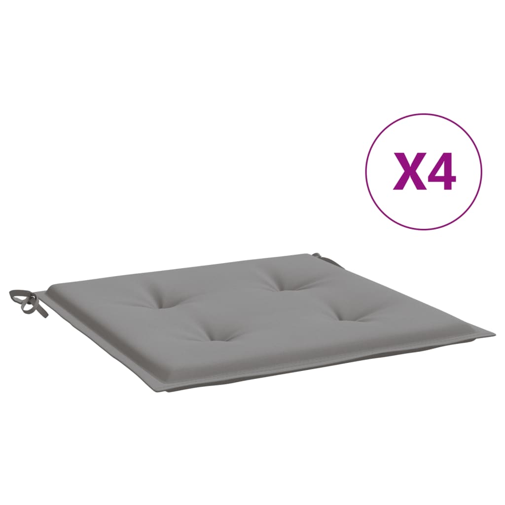 Μαξιλάρια Καρέκλας Κήπου 4 τεμ. Γκρι 50x50x3 εκ.Ύφασμα Oxford 2