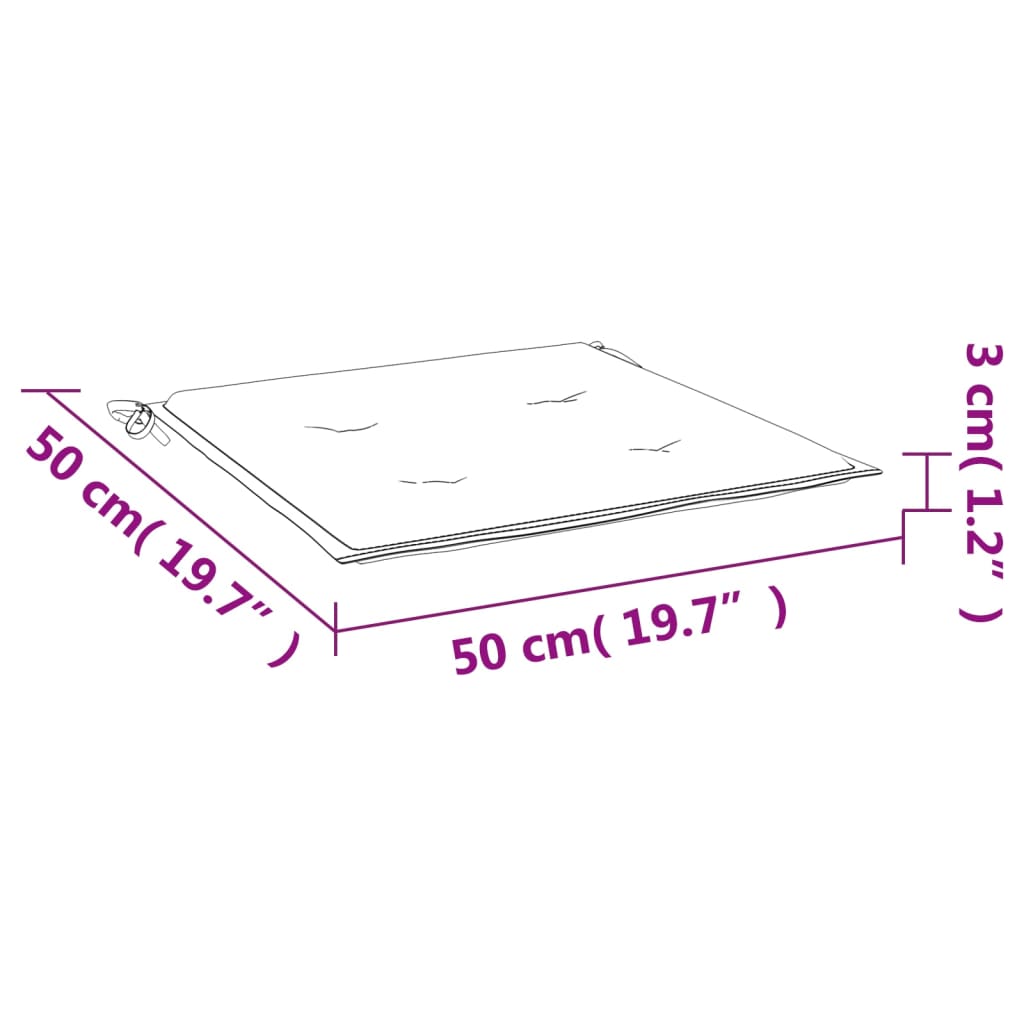 Μαξιλάρια Καρέκλας Κήπου 6 τεμ. Γκρι 50x50x3 εκ. Ύφασμα Oxford 9