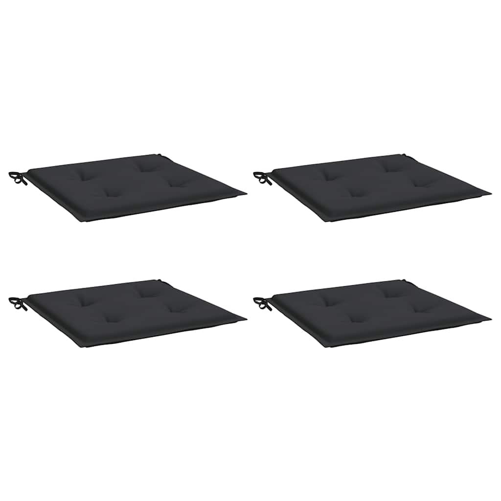 Μαξιλάρια Καρέκλας Κήπου 4 τεμ. Μαύρα 50x50x3 εκ. Oxford Ύφασμα 3