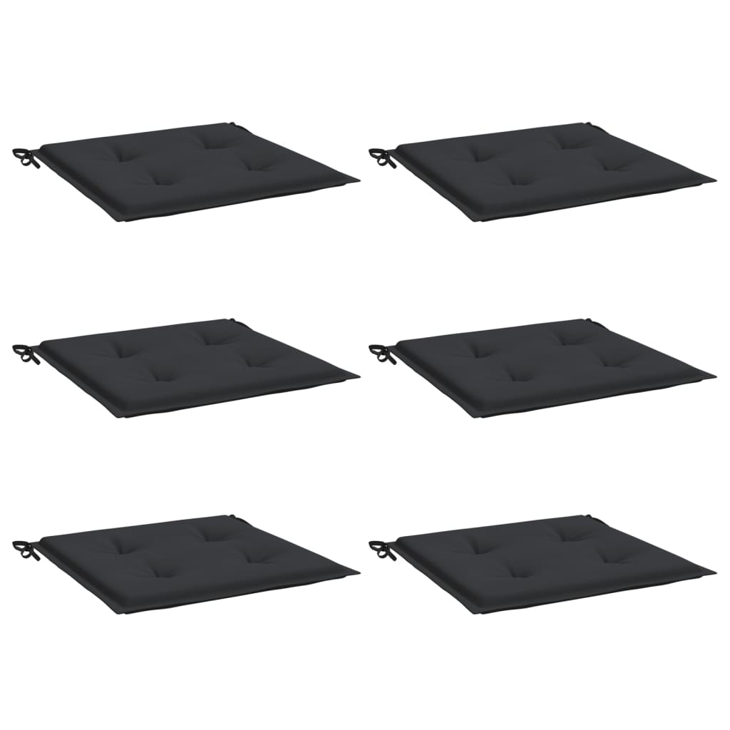 Μαξιλάρια Καρέκλας Κήπου 6 τεμ. Μαύρα 50x50x3 εκ. Oxford Ύφασμα 3