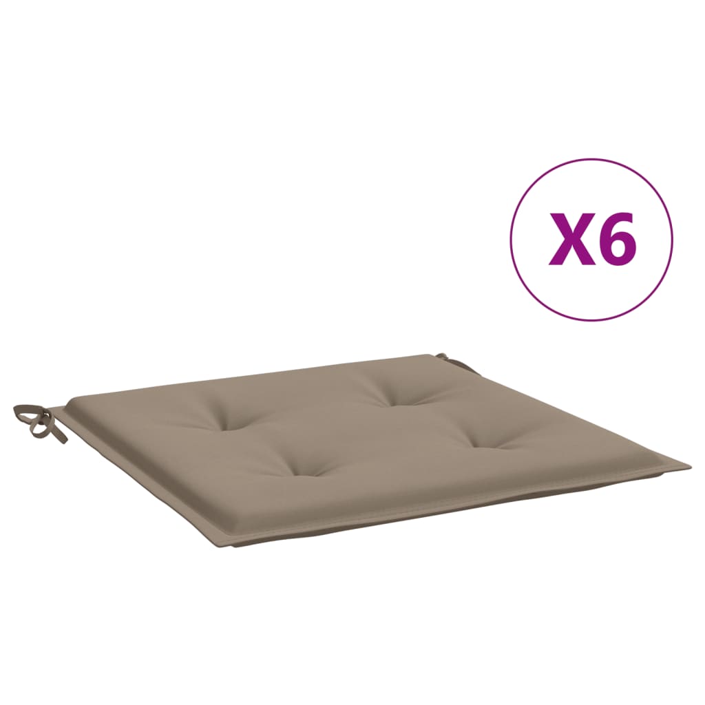 Μαξιλάρια Καρέκλας Κήπου 6 τεμ. Taupe 50x50x3 εκ. Oxford Ύφασμα 2