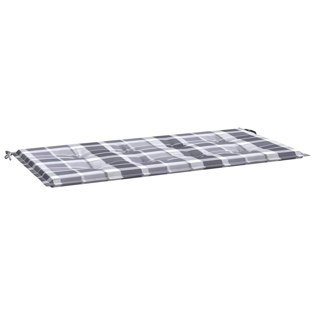 Μαξιλάρι για Παγκάκι Κήπου Γκρι Καρό 120x50x4 εκ. Υφασμάτινο 2