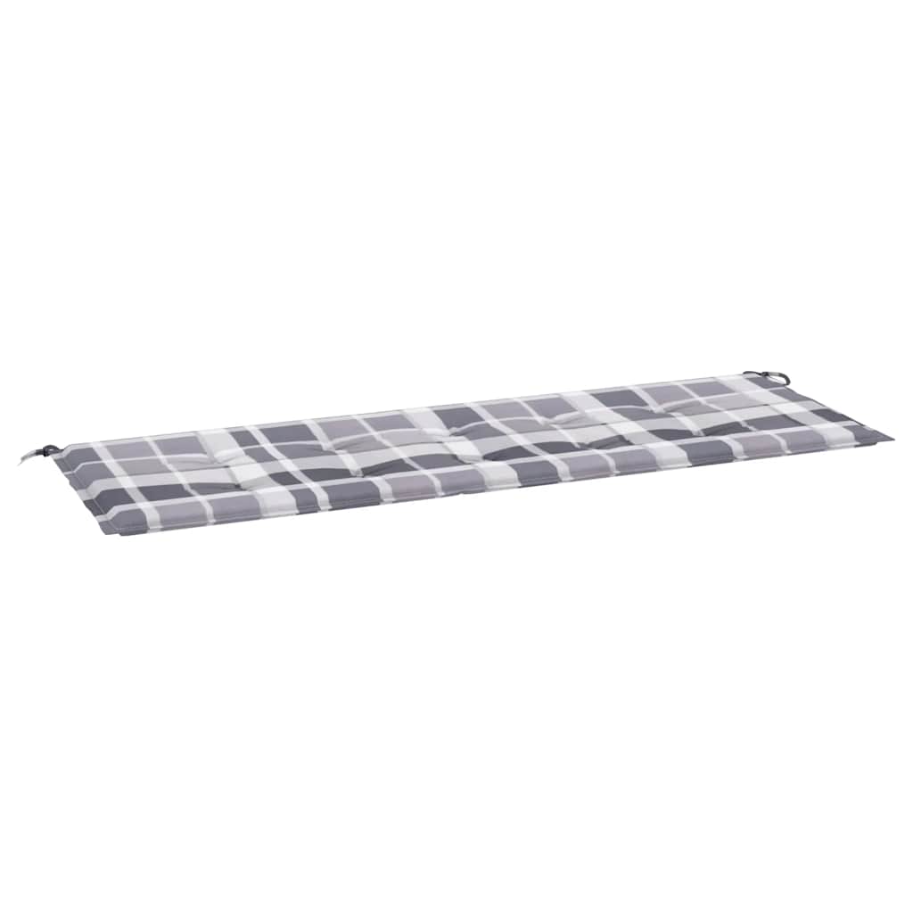 Μαξιλάρι για Παγκάκι Κήπου Γκρι Καρό 150x50x3 εκ. Υφασμάτινο 2