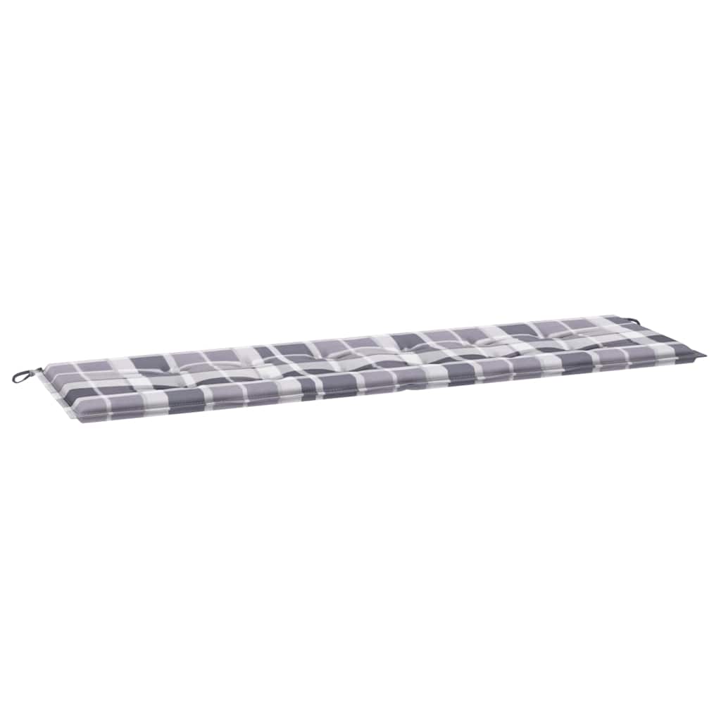 Μαξιλάρι για Παγκάκι Κήπου Γκρι Καρό 180x50x3 εκ. Υφασμάτινο 2