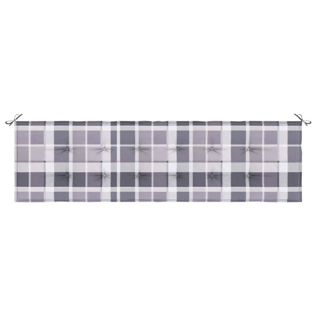 Μαξιλάρι για Παγκάκι Κήπου Γκρι Καρό 180x50x3 εκ. Υφασμάτινο 4