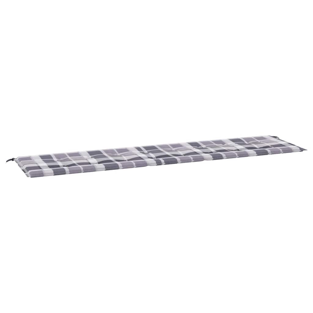 Μαξιλάρι για Παγκάκι Κήπου Γκρι Καρό 200x50x4 εκ. Υφασμάτινο 2