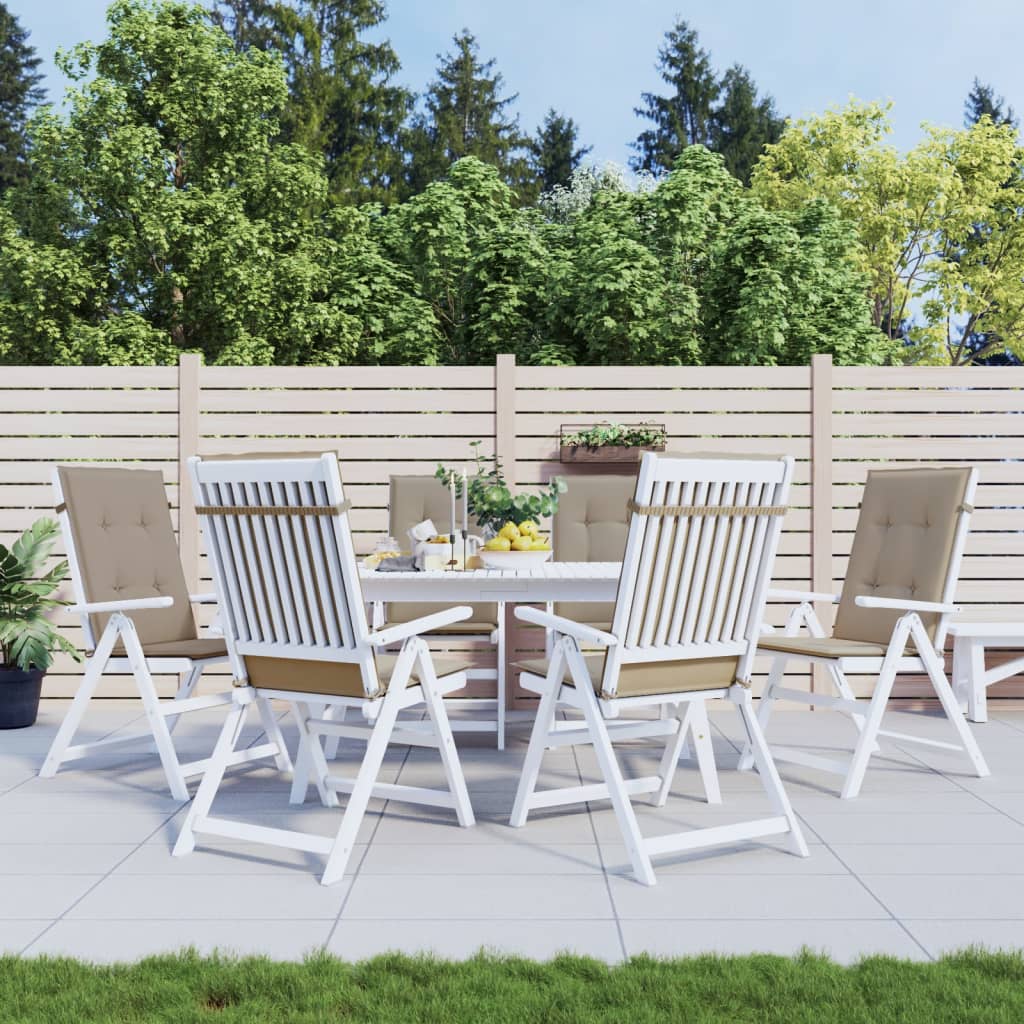 Μαξιλάρια Καρέκλας Κήπου με Πλάτη 6 τεμ. Taupe 120x50x3 εκ. 1