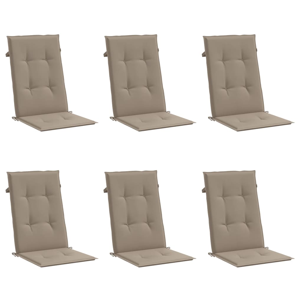 Μαξιλάρια Καρέκλας Κήπου με Πλάτη 6 τεμ. Taupe 120x50x3 εκ. 3