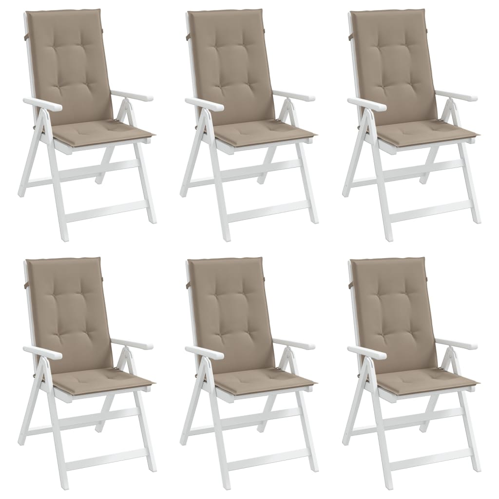 Μαξιλάρια Καρέκλας Κήπου με Πλάτη 6 τεμ. Taupe 120x50x3 εκ. 4