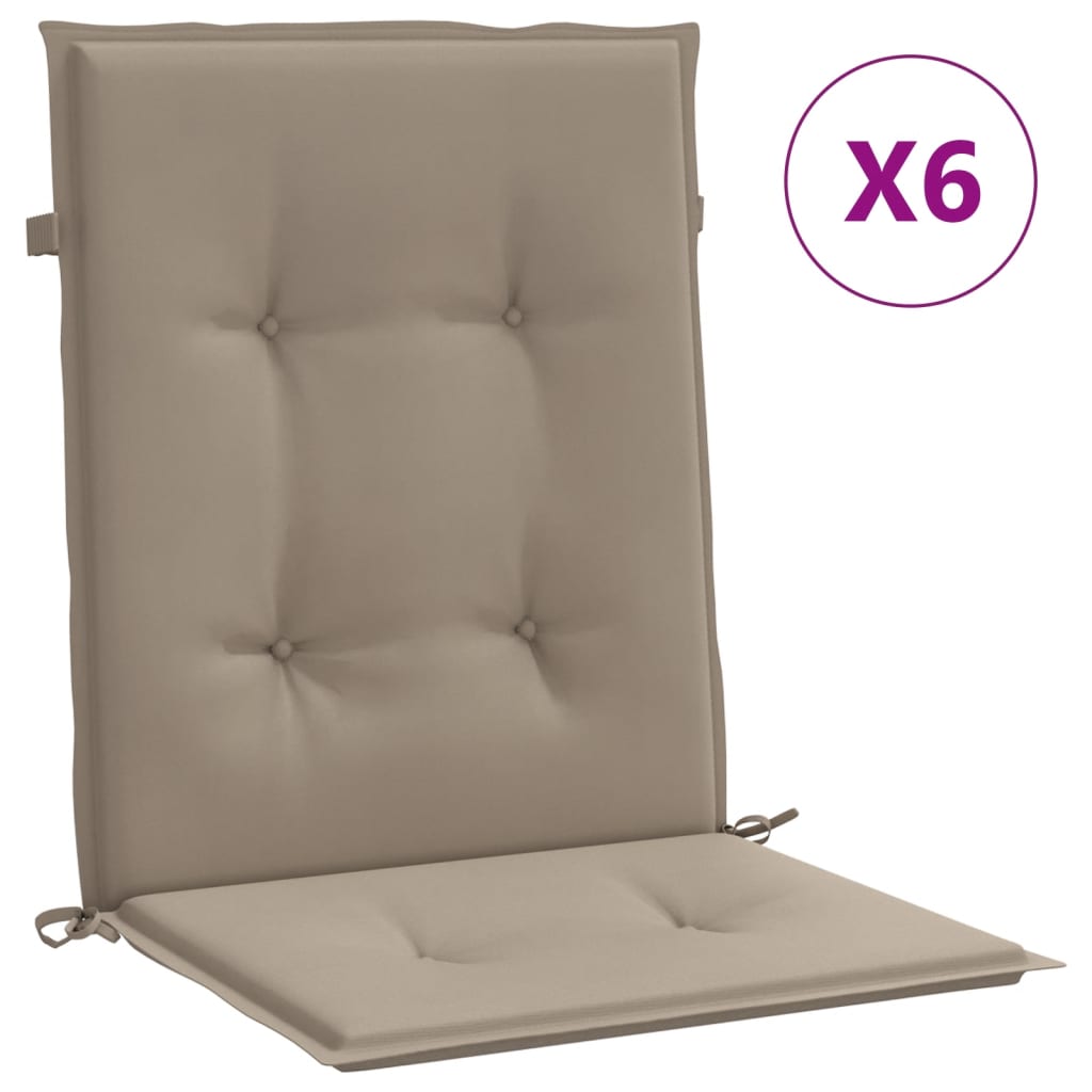 Μαξιλάρια Καρέκλας Κήπου Πλάτη 6τεμ Taupe 100x50x3εκ Oxford Ύφ. 2