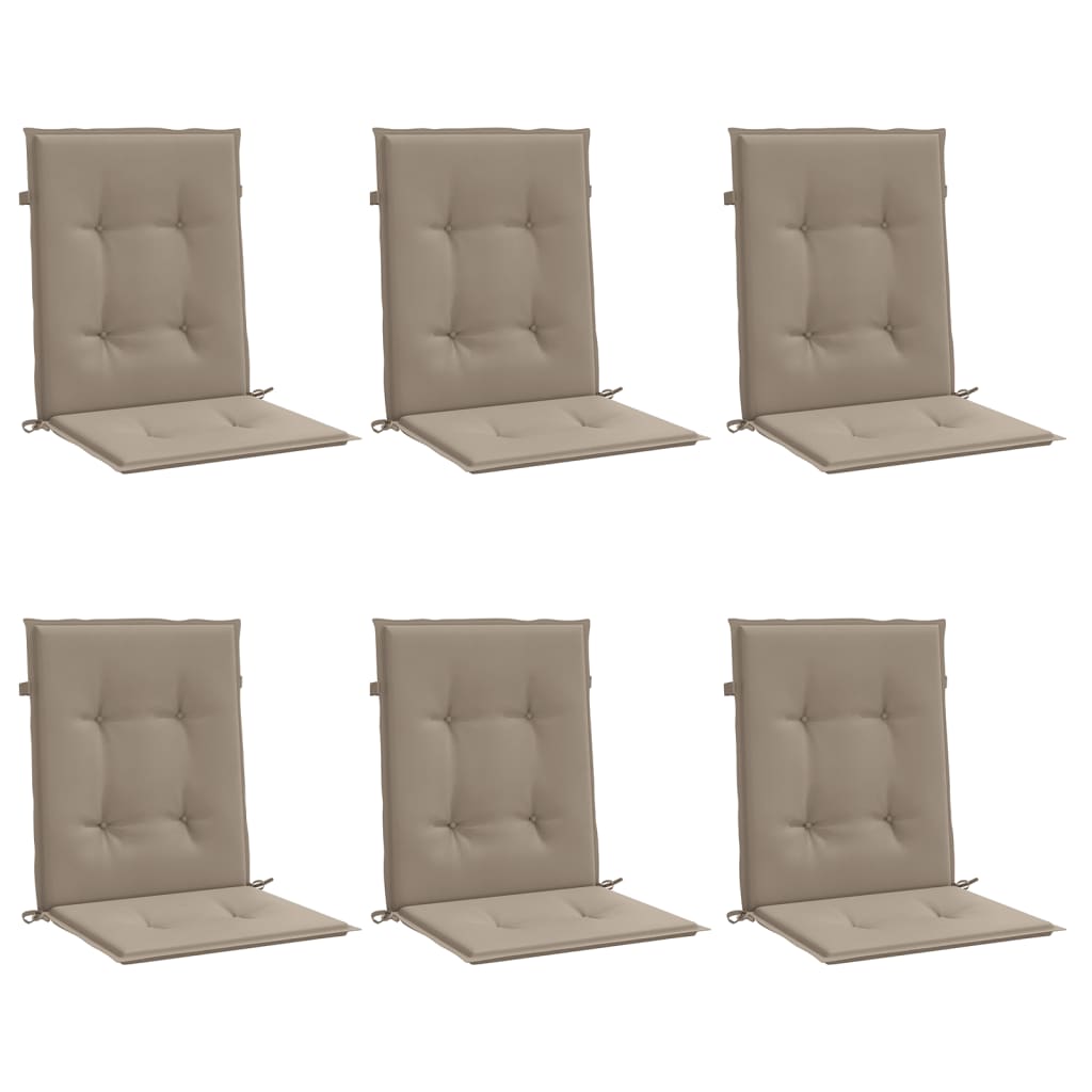 Μαξιλάρια Καρέκλας Κήπου Πλάτη 6τεμ Taupe 100x50x3εκ Oxford Ύφ. 3