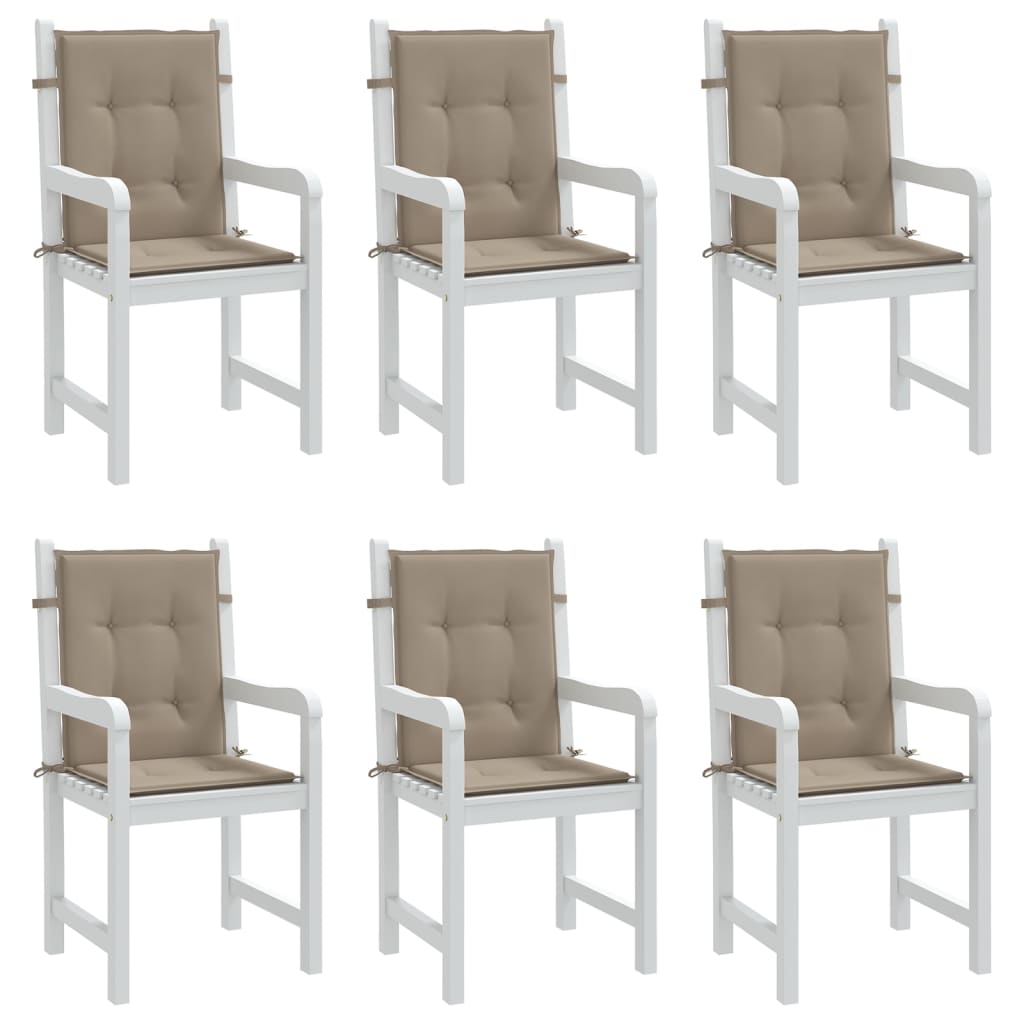 Μαξιλάρια Καρέκλας Κήπου Πλάτη 6τεμ Taupe 100x50x3εκ Oxford Ύφ. 4