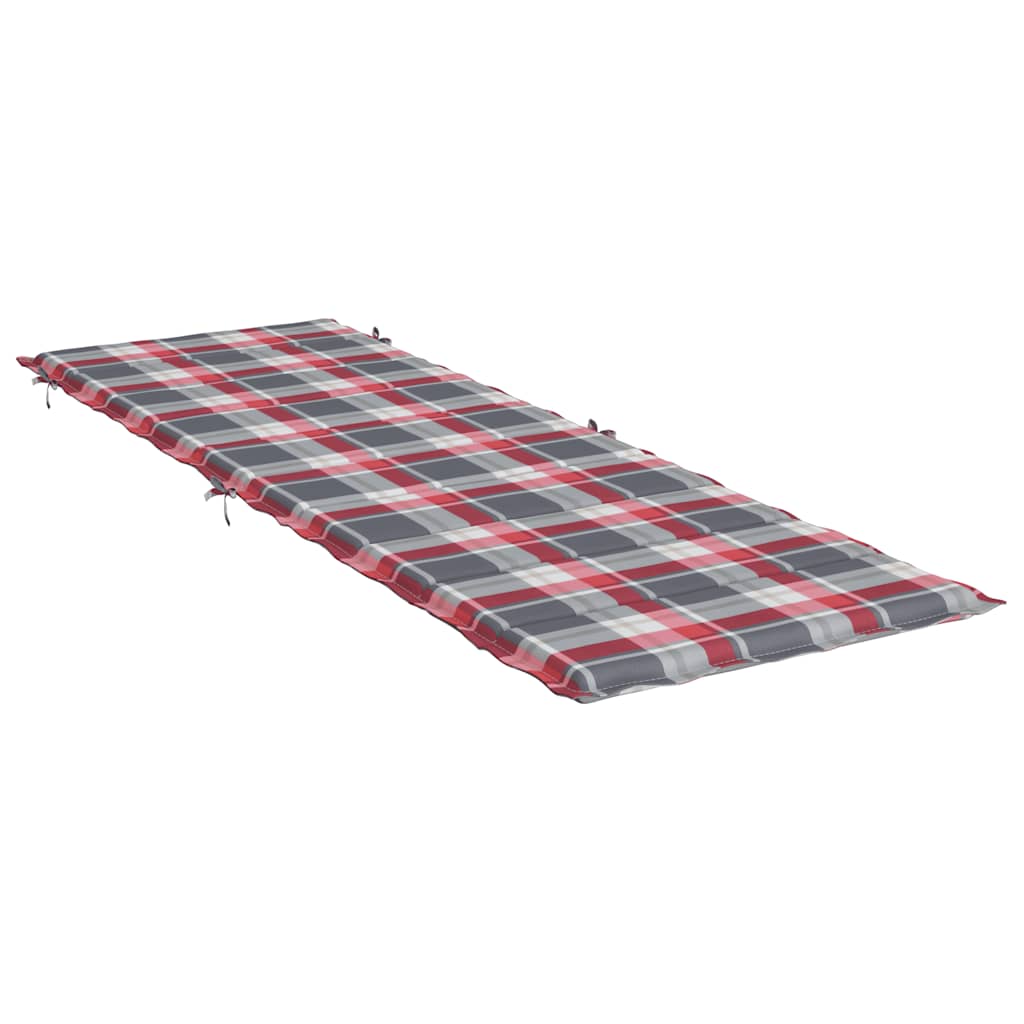 Μαξιλάρι Ξαπλώστρας Κόκκινο Καρό 186x58x3 εκ. από Ύφασμα Oxford 4