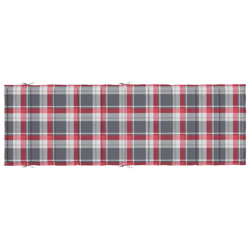 Μαξιλάρι Ξαπλώστρας Κόκκινο Καρό 186x58x3 εκ. από Ύφασμα Oxford 5