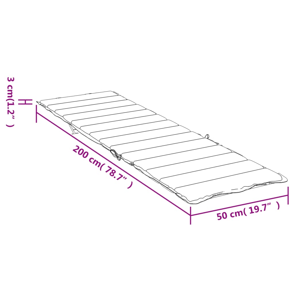 Μαξιλάρι Ξαπλώστρας Taupe 200 x 50 x 3εκ. από Ύφασμα Oxford 9