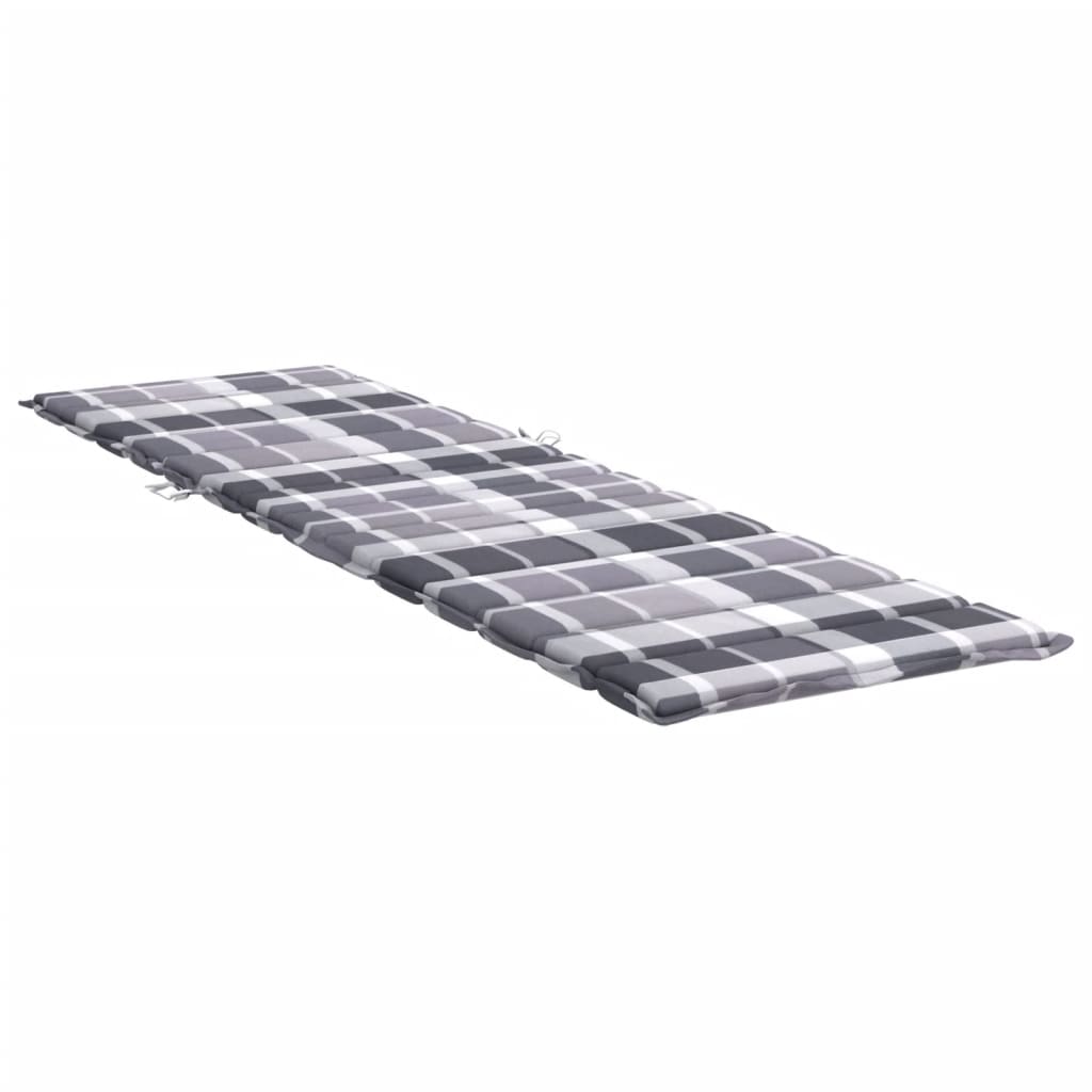Μαξιλάρι Ξαπλώστρας Γκρι Καρό 200 x 60 x 3εκ. από Ύφασμα Oxford 4