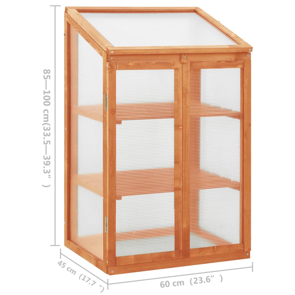 Θερμοκήπιο 60 x 45 x 100 εκ. από Ξύλο Ελάτης 7