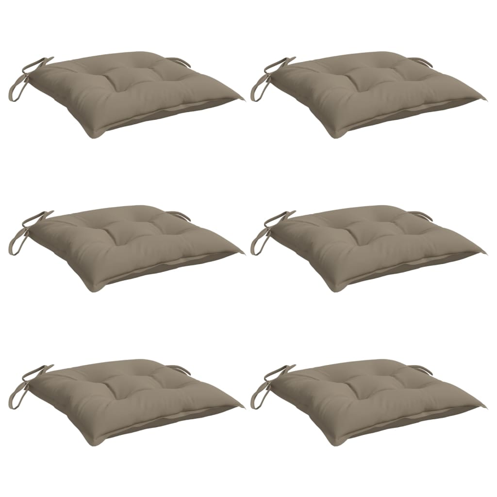 Μαξιλάρια Καρέκλας Κήπου 6 τεμ. Taupe 40x40x7 εκ. Υφασμάτινα 3