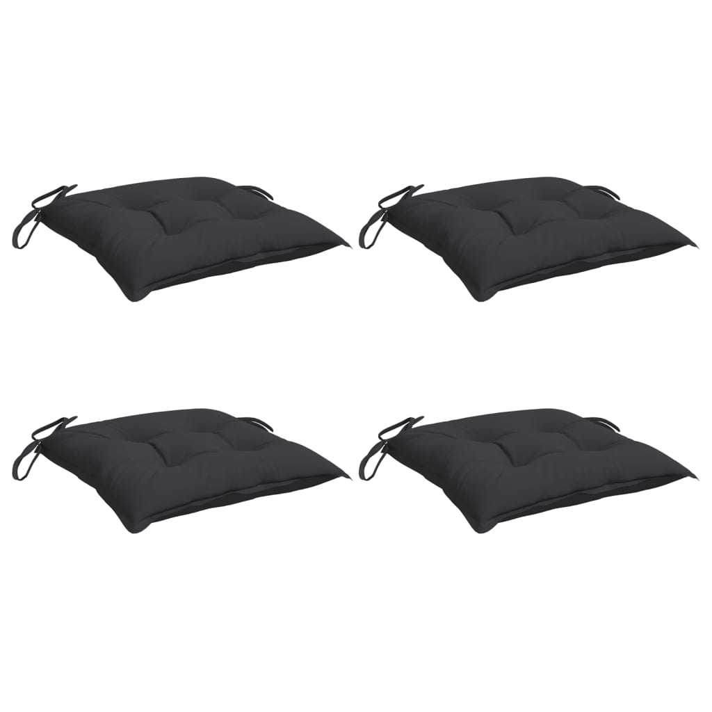 Μαξιλάρια Καρέκλας Κήπου 4 τεμ. Μαύρα 50x50x7 εκ. Oxford Ύφασμα 3