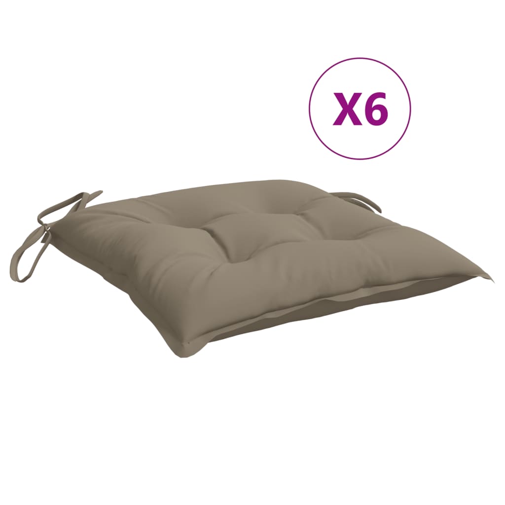 Μαξιλάρια Καρέκλας Κήπου 6 τεμ. Taupe 50x50x7 εκ. Oxford Ύφασμα 2
